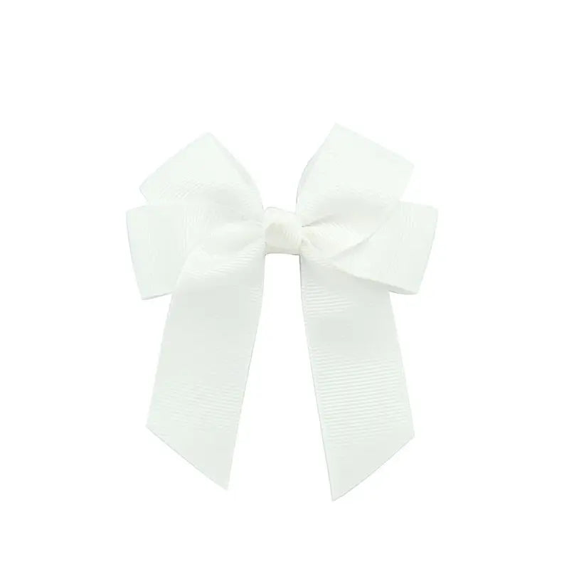 Hair Bow Clip 4" - White image 0