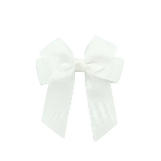 Hair Bow Clip 4" - White image 0
