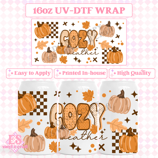 Cozy Weather - 16oz Beer Can / Libbey UV-DTF Transfer image 0