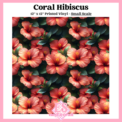 Coral Hibiscus - Small or Large Scale Options - 12" x 12" Sheet image 1