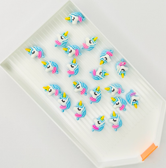 Blue Unicorn Cabochon Flat Back Charm (Pack of 10) image 0