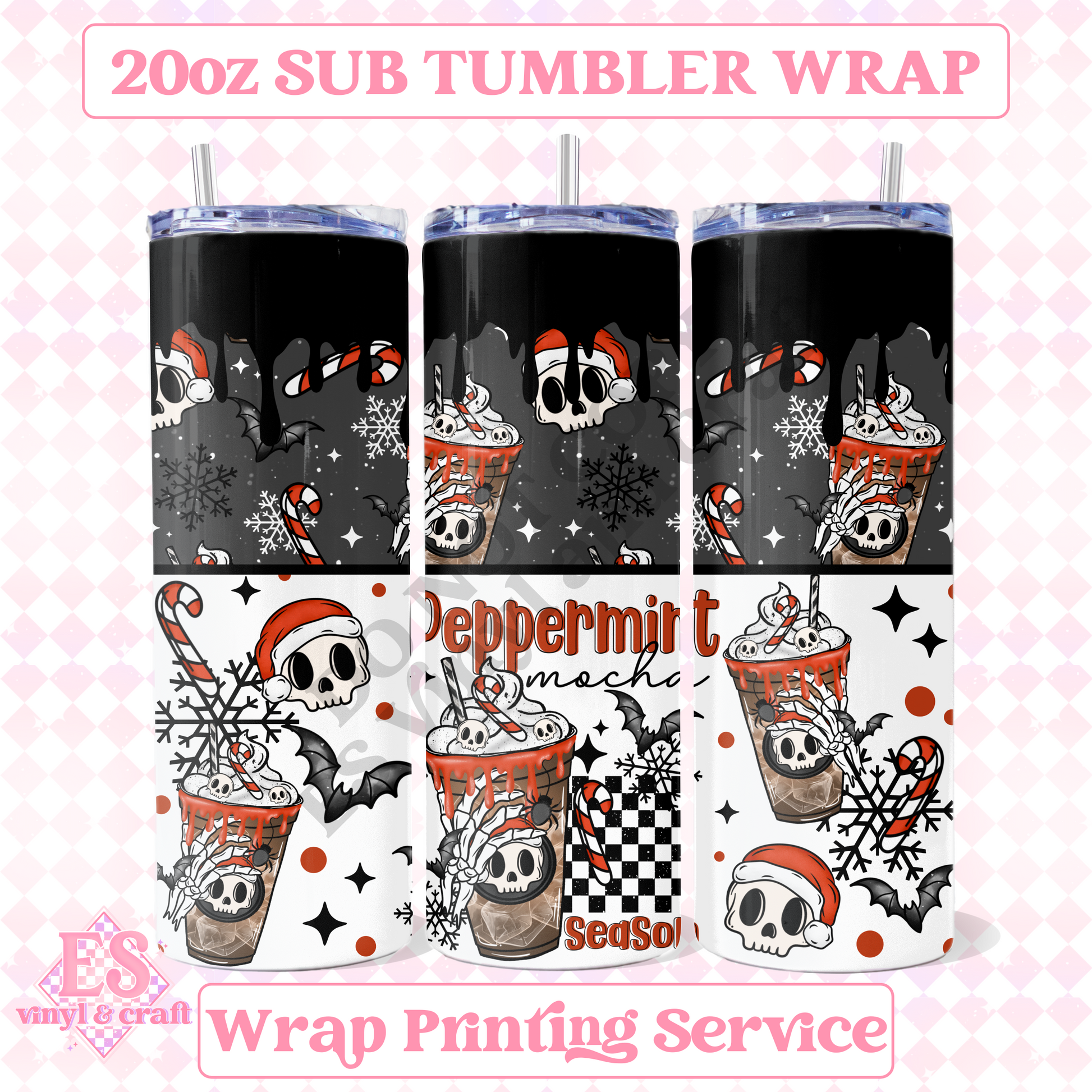 Peppermint Mocha Season - Full 20oz Tumbler Sublimation Print image 0