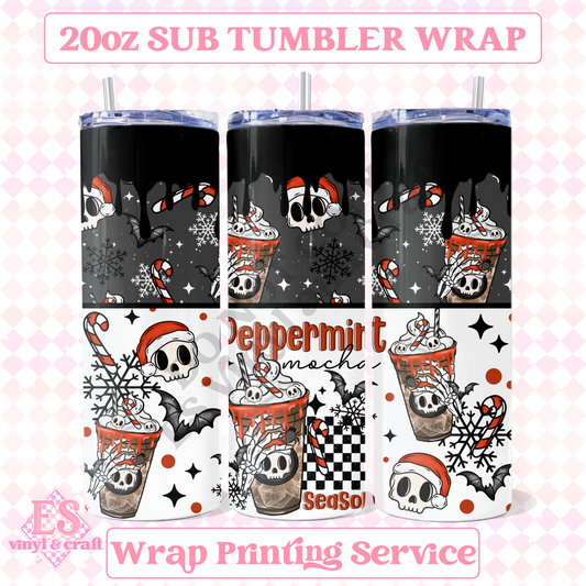 Peppermint Mocha Season - Full 20oz Tumbler Sublimation Print image 0