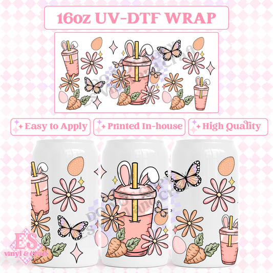 Easter Coffee - 16oz Beer Can / Libbey UV-DTF Transfer image 0