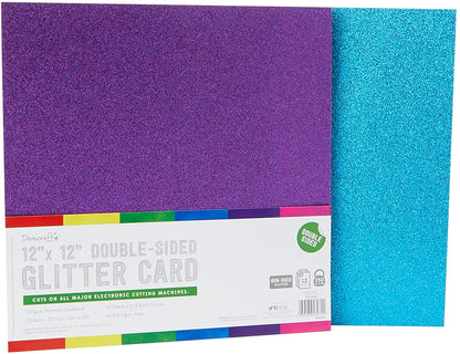 Dovecraft Essentials  12" x 12" Double Sided Glitter Bumper Pack Rainbow image 0
