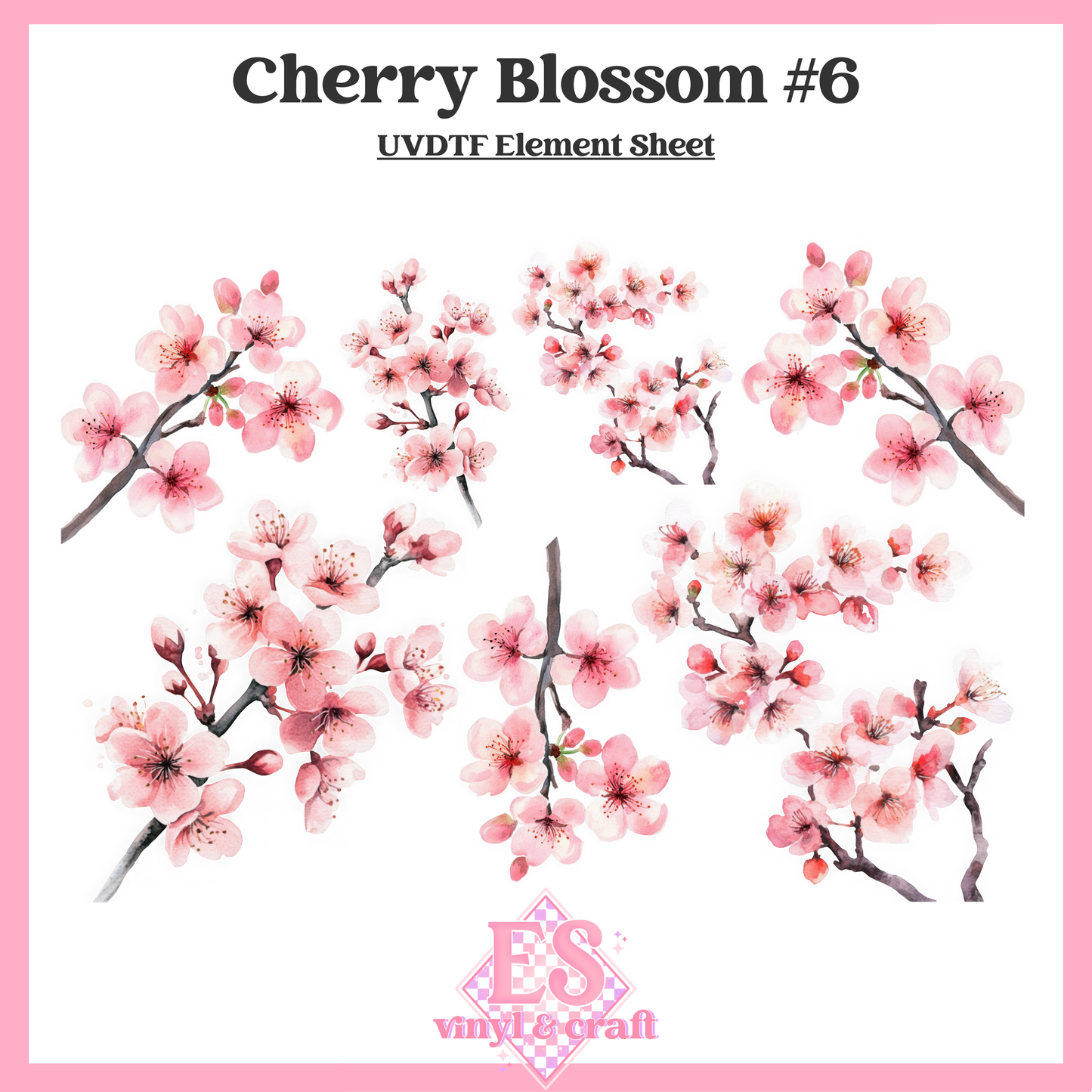 Cherry Blossoms - UVDTF (A4 Sheet) 210mm x 300mm image 3