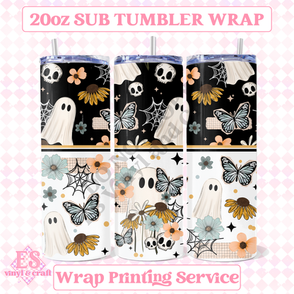 Floral Ghost - Full 20oz Tumbler Sublimation Print image 0