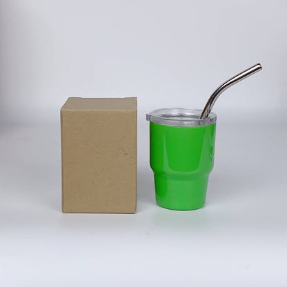 2oz Mini Double Wall Shot Tumblers with Lid and Metal Straw image 10