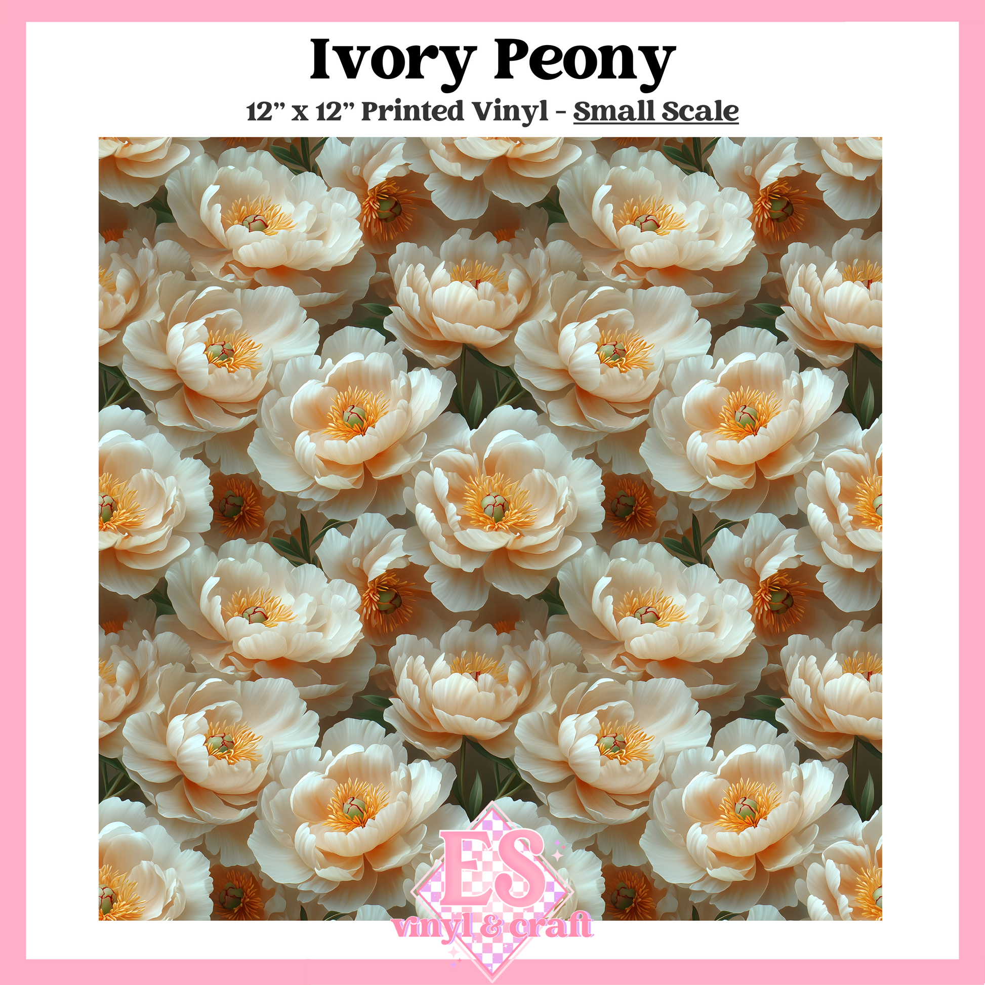 Ivory Peony - Small or Large Scale Options - 12" x 12" Sheet image 1