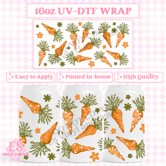 Carrots - 16oz Beer Can / Libbey UV-DTF image 0