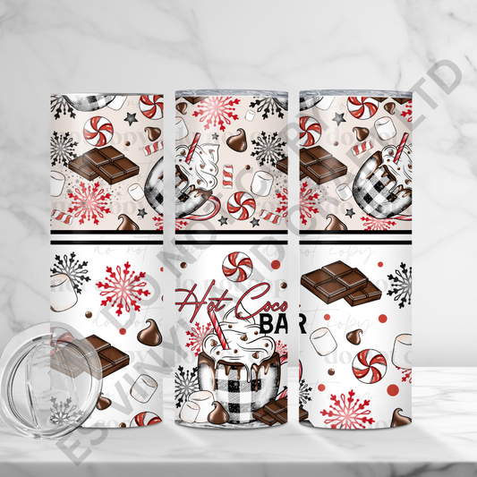Hot Cocoa Bar - Full 20oz Tumbler Sublimation Ready Print image 0