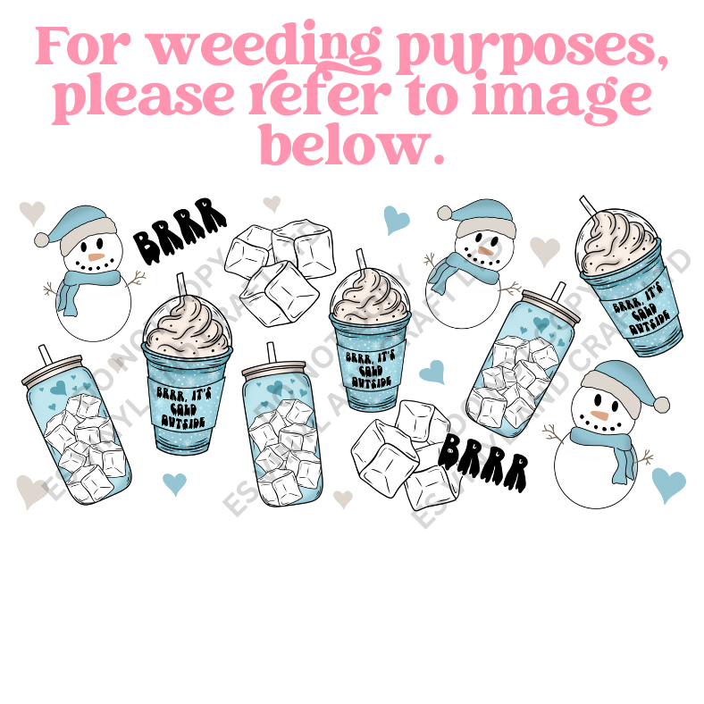 Brrr It's Cold Outside - 16oz Beer / Libbey Can Wrap Holographic Vinyl image 2