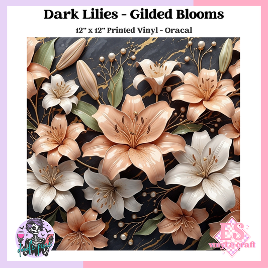 Dark Lilies - 12" x 12" Printed Vinyl image 0