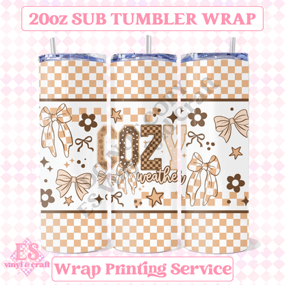 Cozy Weather - Full 20oz Tumbler Sublimation Print image 0