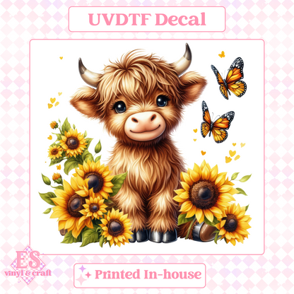 Sunflower Highland Cows - UV-DTF Decal Transfer image 8