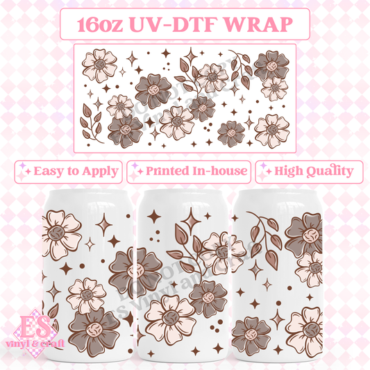 Spring Florals - 16oz Beer Can / Libbey UV-DTF Transfer image 0
