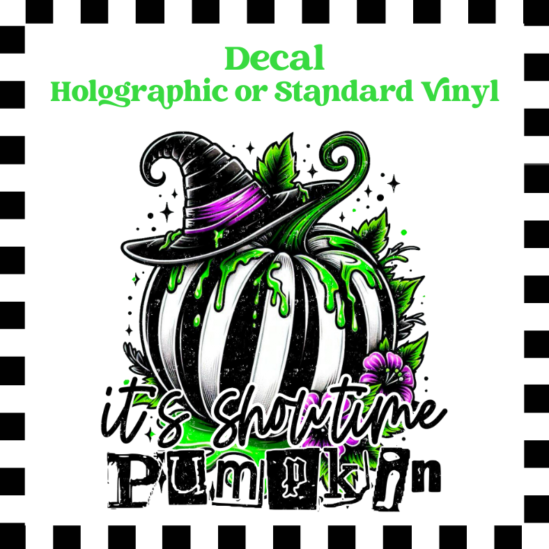 It's Showtime Pumpkin - Teckwrap Holographic Printed Vinyl image 0