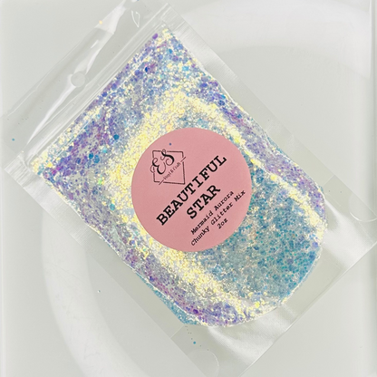 Beautiful Star - Mermaid Aurora Iridescent Chunky Glitter Mix image 0