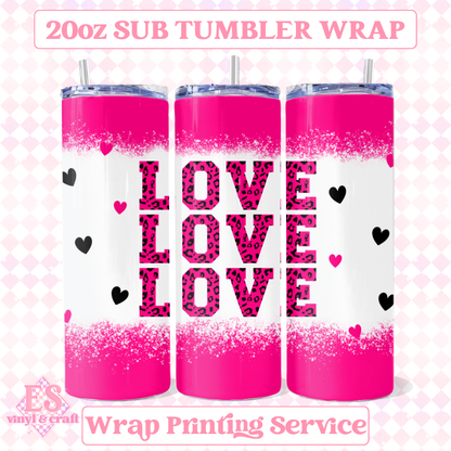 Love (3 Colour Options) - Full 20oz Tumbler Sublimation image 0