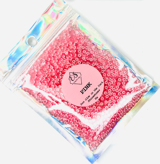 Pink - Glow in the Dark Resin Rhinestones (3mm, 4mm & 5mm) image 0