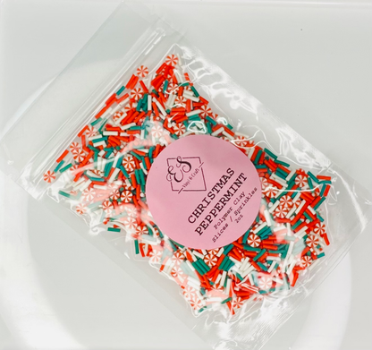 Christmas Peppermint - Polymer Clay Confetti image 0