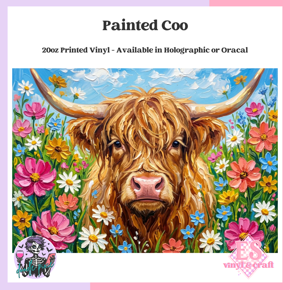Painted Coo - 20oz Printed Tumbler Self Adhesive Vinyl