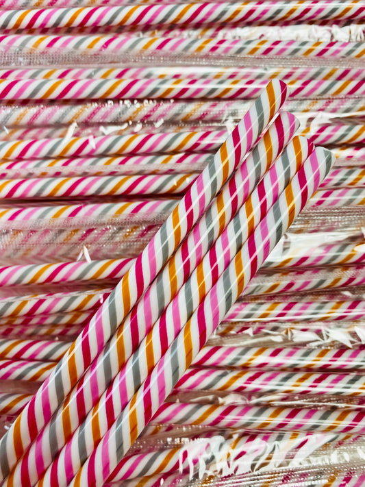Coloured Diagonal Stripes Straw image 0