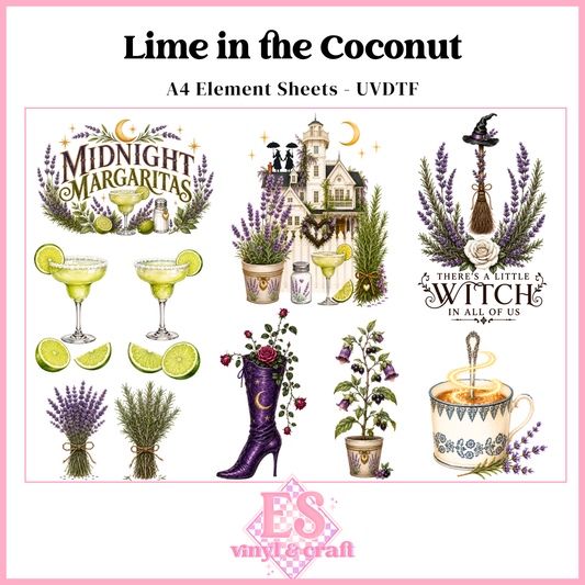 Lime in the Coconut - UVDTF Element Sheet (A4 Sheet)