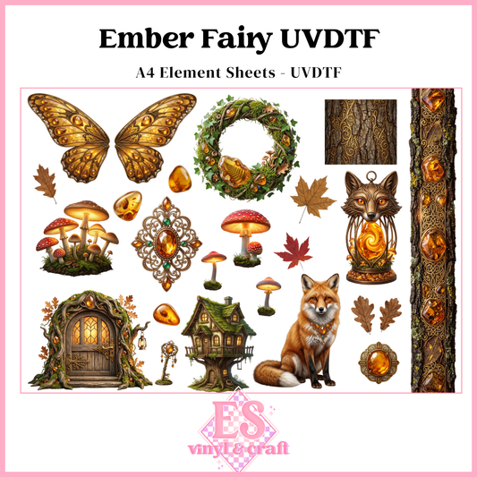 Ember Fairy - UVDTF Element Sheet (A4 Sheet)