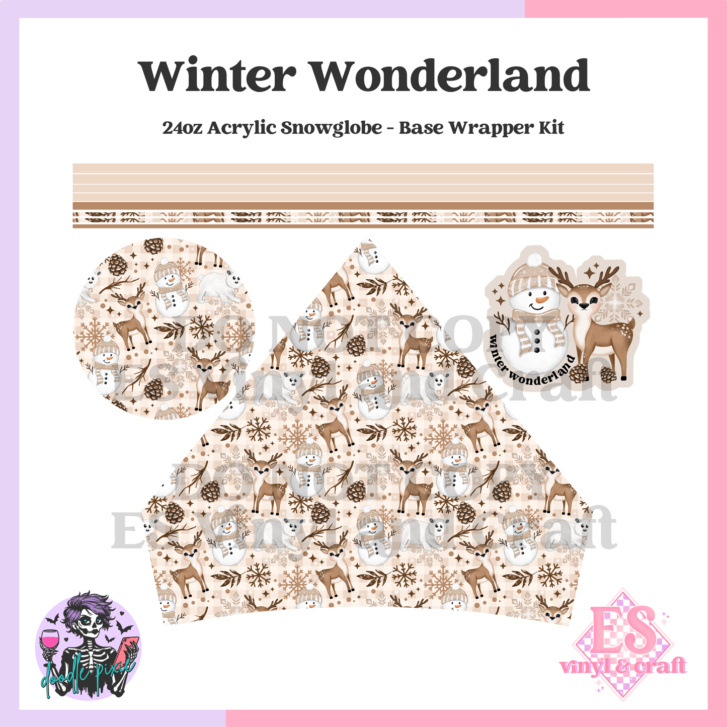 Winter Wonderland - 24oz Snowglobe Wrapper Kit image 0