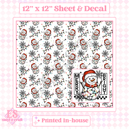 Merry and Bright Snowman - 12" x 12" Sheet (Various Options) image 3