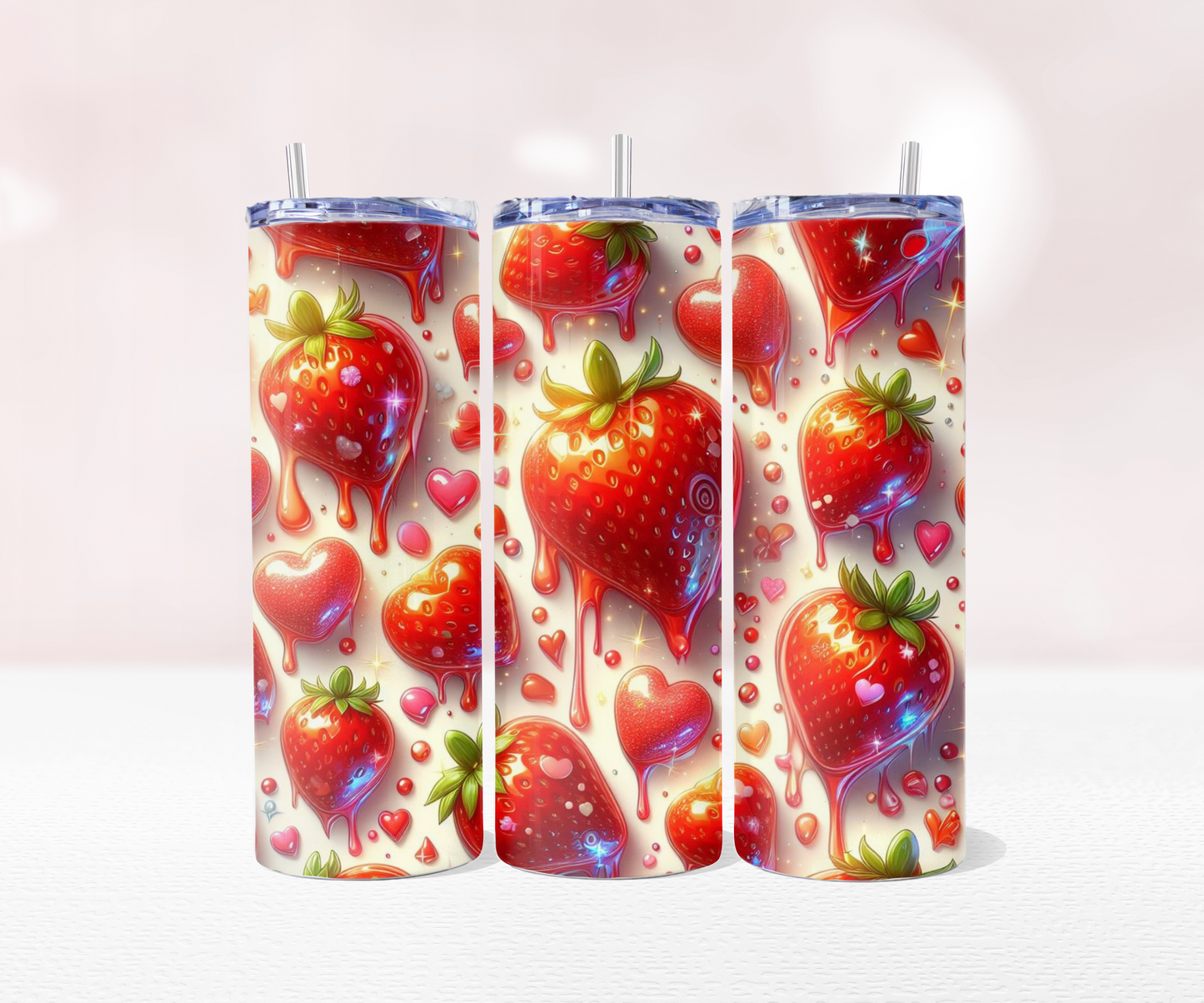 Strawberries - Full 20oz Tumbler Sublimation Ready To Print image 6