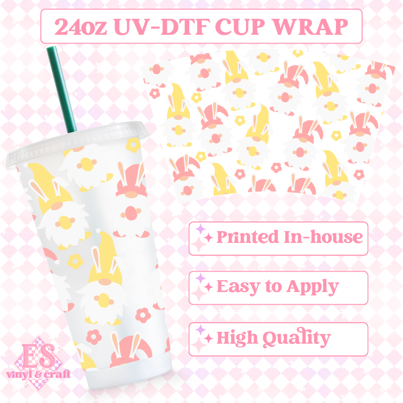 Easter Gnomes - UVDTF 24oz Cold Cup Wrap image 0