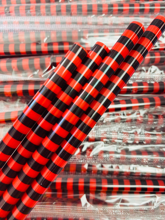 Black and Red Stripes Straw image 0