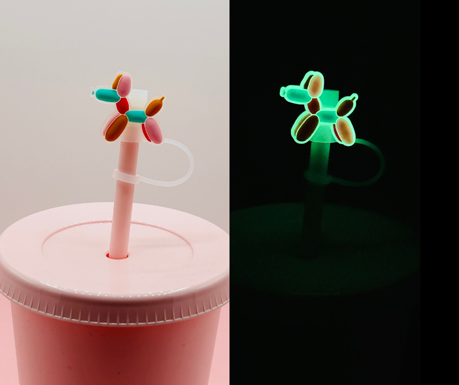 Straw Topper - Glow in the Dark Balloon Dog image 0