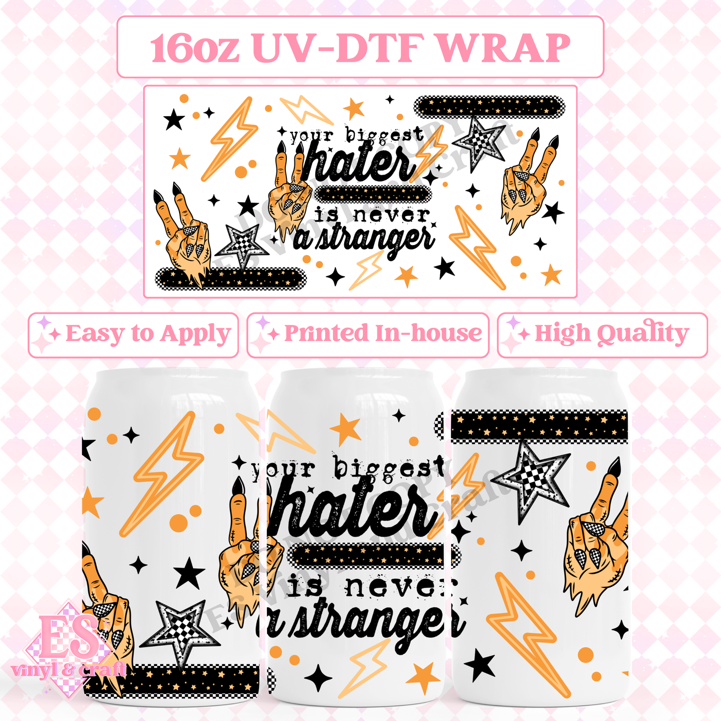 Never A Stranger - 16oz Beer Can / Libbey UV-DTF image 0