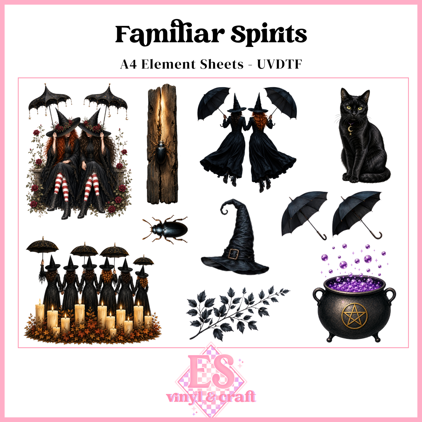 Familiar Spirits - UVDTF Element Sheet (A4 Sheet)