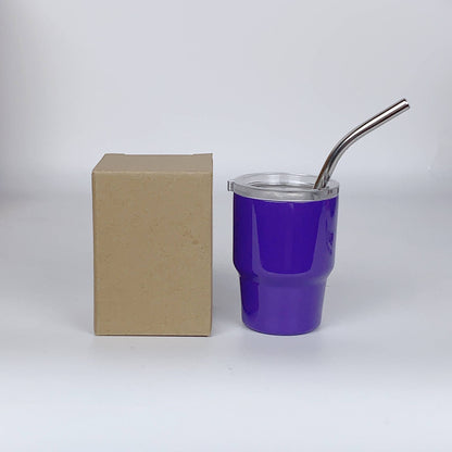 2oz Mini Double Wall Shot Tumblers with Lid and Metal Straw image 7