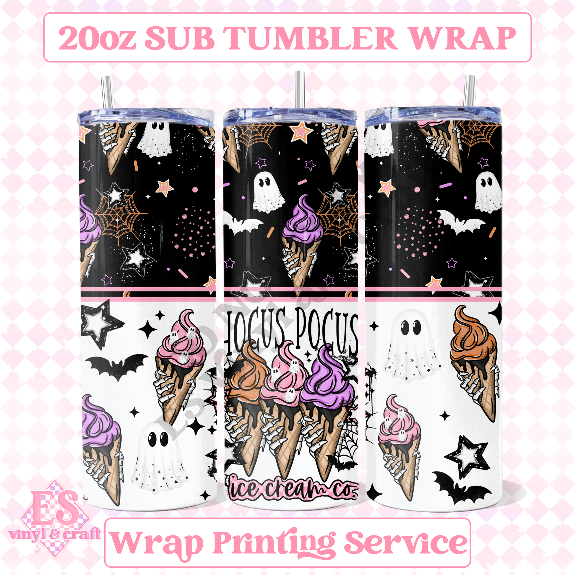 Hocus Pocus Ice Cream - Full 20oz Tumbler Sublimation Print image 0