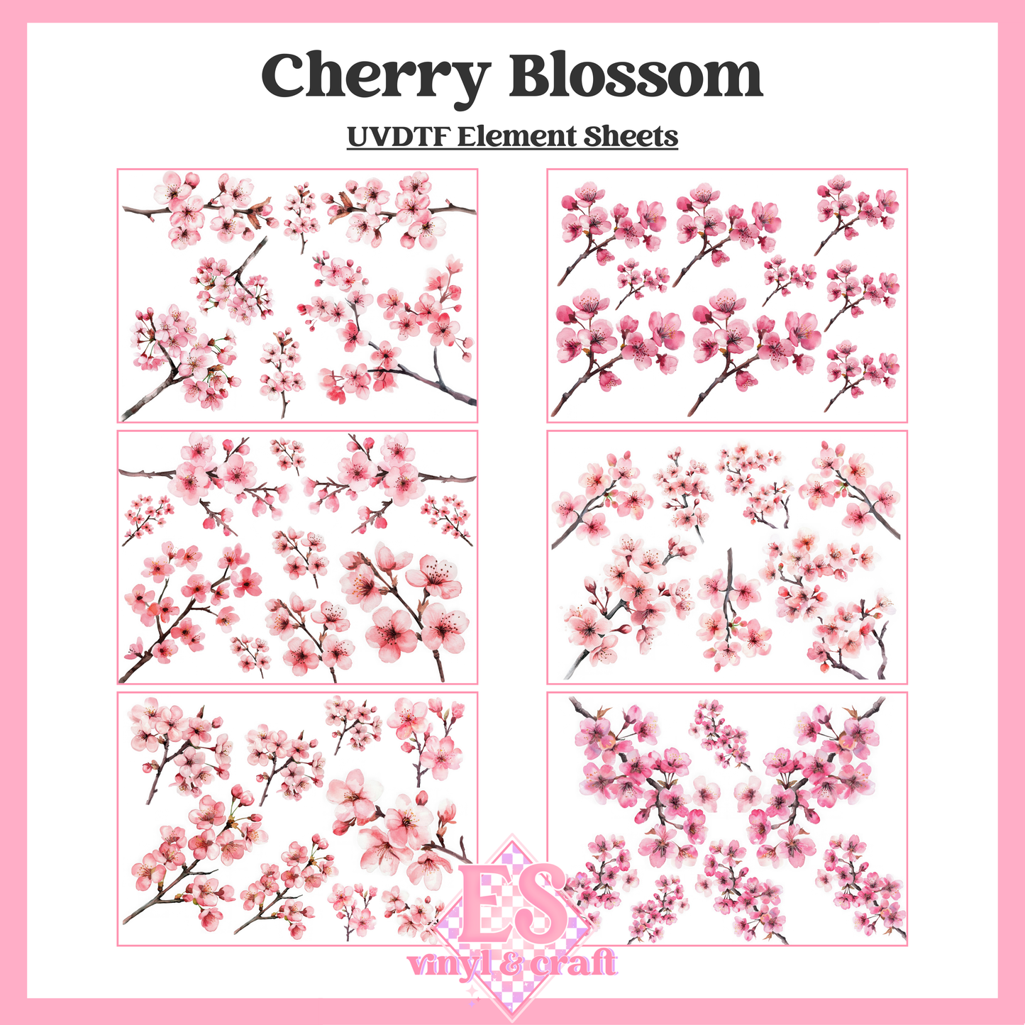 Cherry Blossoms - UVDTF (A4 Sheet) 210mm x 300mm image 0