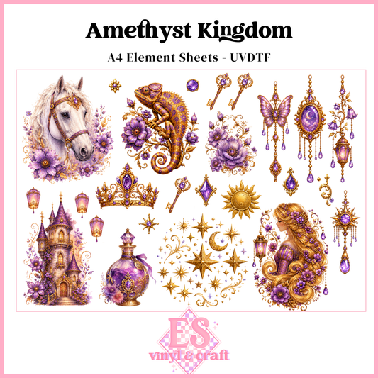 Amethyst Kingdom - UVDTF Element Sheet (A4 Sheet)
