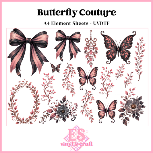 Butterfly Couture - UVDTF Element Sheet (A4 Sheet)