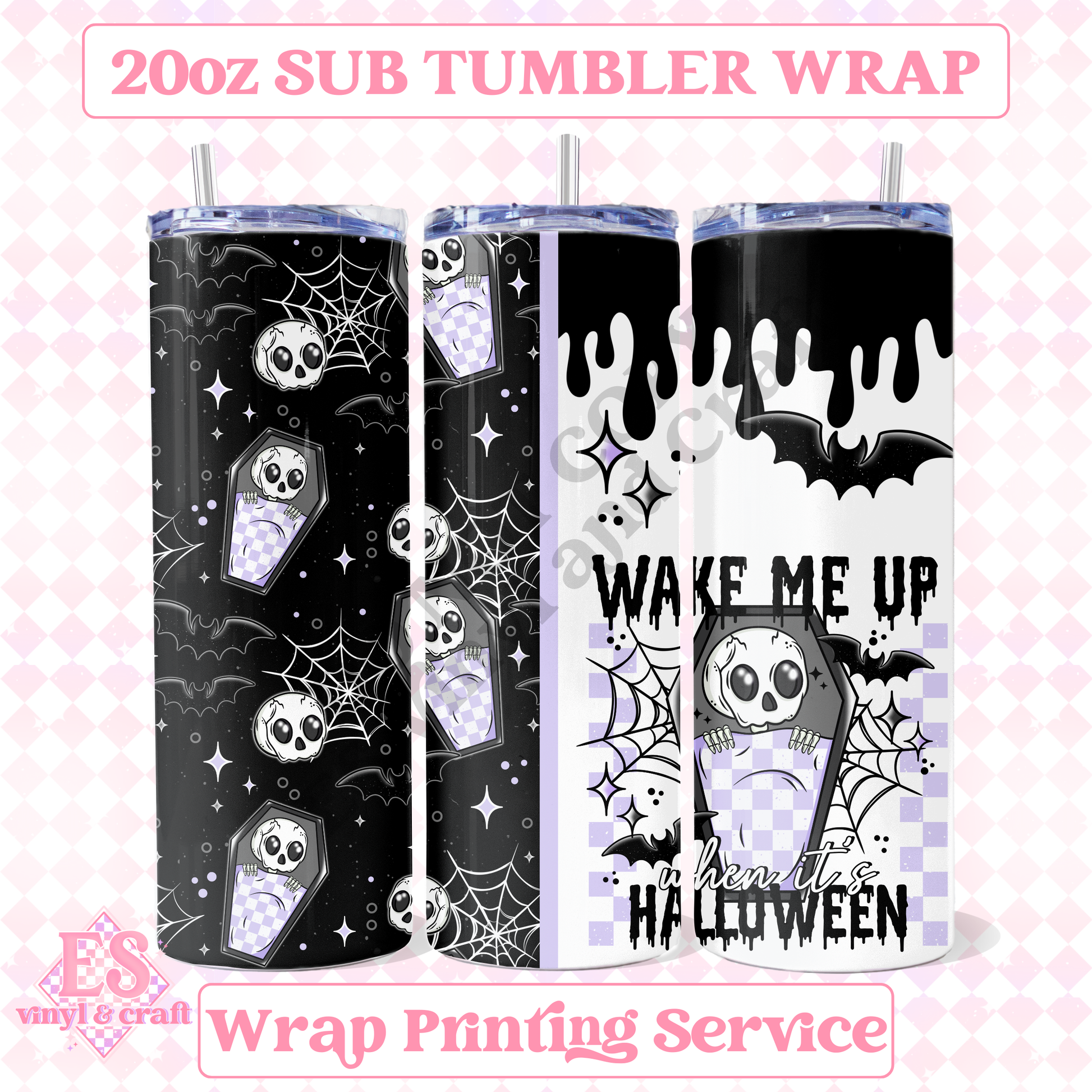 Wake Me Up When It's Halloween - Full 20oz Tumbler Sublimation Print image 0