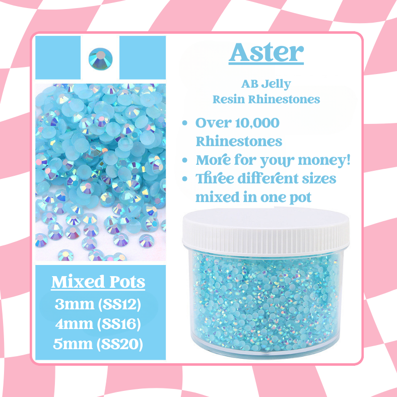 Rhinestone Mixed Pots - AB Jelly Rhinestones (3mm, 4mm, 5mm) 100g image 13