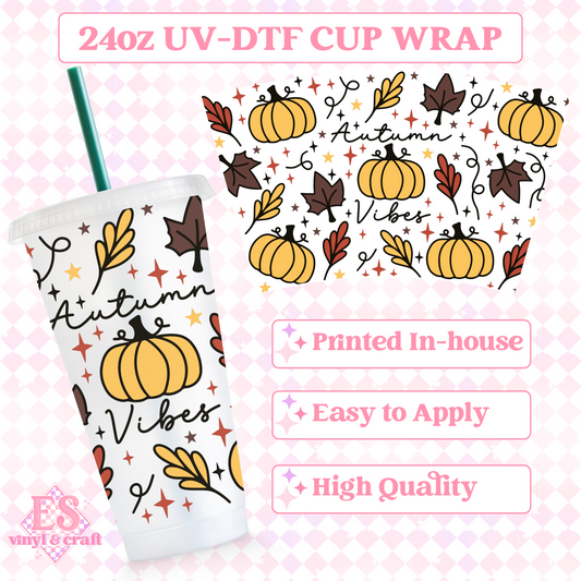 Autumn Vibes - UVDTF 24oz Cold Cup Wrap image 0
