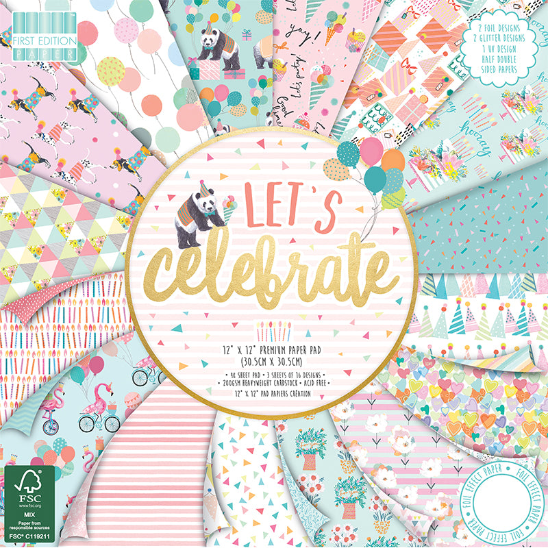 First Edition - Cardstock - Let's Celebrate 12" x 12" Paper Pad image 0
