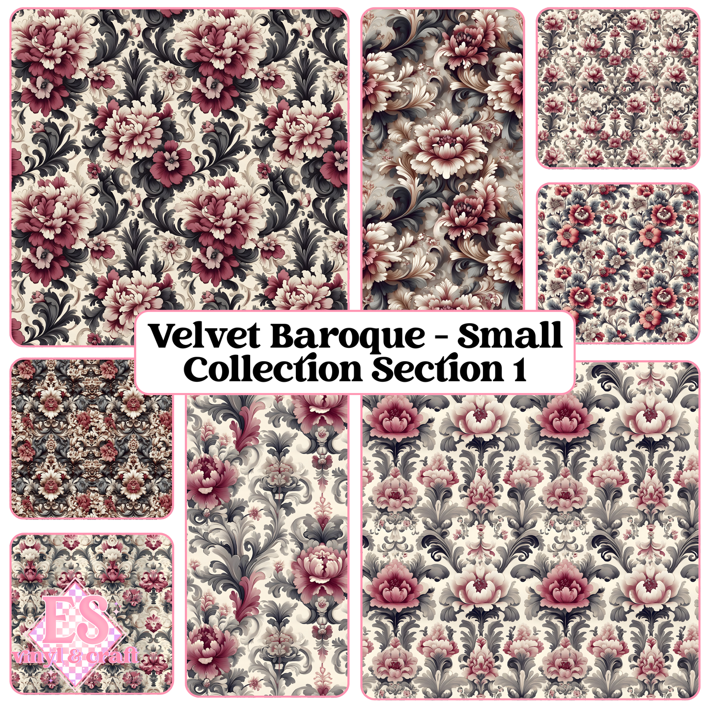 Velvet Baroque Collection SMALL Print - Section 1 - 12" x 12" Sheet image 0