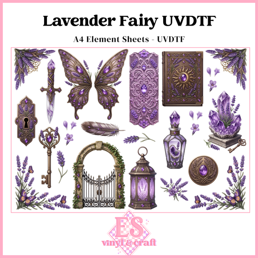 Lavender Fairy - UVDTF Element Sheet (A4 Sheet)