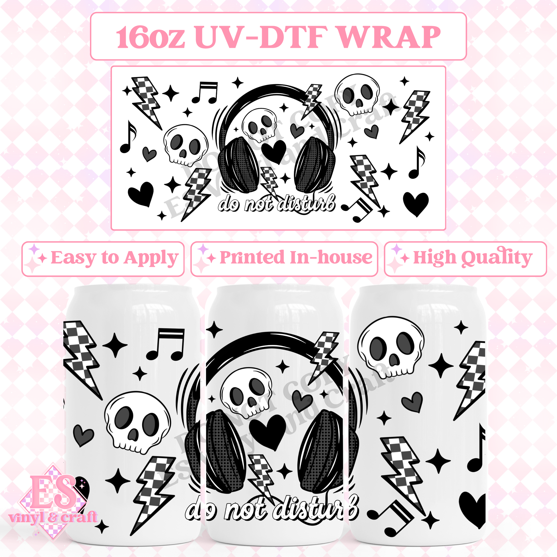 Do Not Disturb - 16oz Beer Can / Libbey UV-DTF Transfer image 0