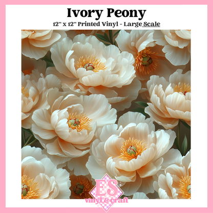 Ivory Peony - Small or Large Scale Options - 12" x 12" Sheet image 2